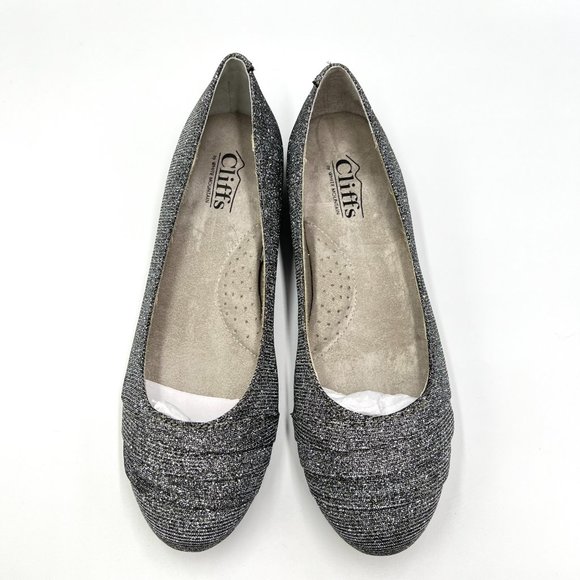 Cliffs By White Mountain Womens Clara Pewter Silver Grey Ballet Flats Shoes 8M - Picture 3 of 14